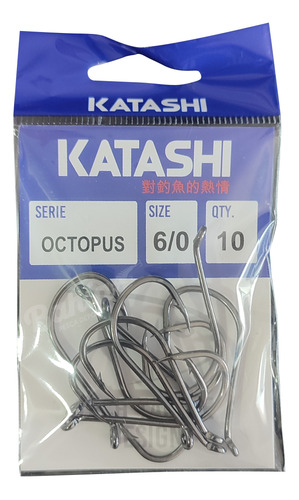 Anzuelo Tech Katashi Octopus N°6/0 Serie 9950 Pata Corta