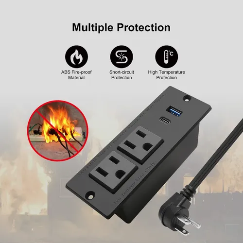 Regleta De Alimentacion Empotrable Usb C, Estacion De Alimen