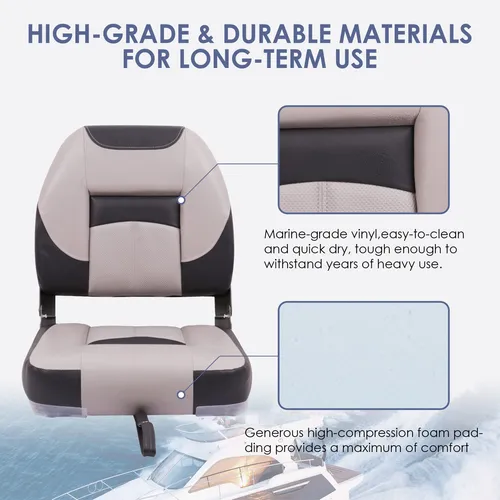 Deckpro Deluxe Asiento De Barco Con Respaldo Bajo, Asiento P
