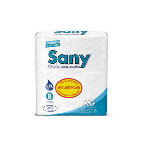 Pañales Para Adultos Sany Xg - Pack X 8 Unidades