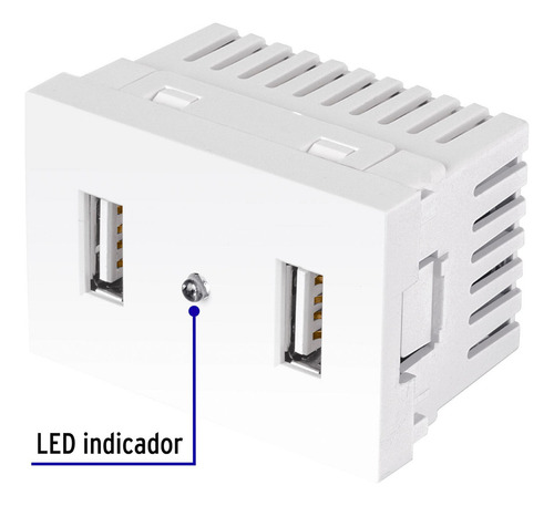 Toma Con 2 Puertos Usb Blanco 1.5 Módulos Línea Lisboa 47949