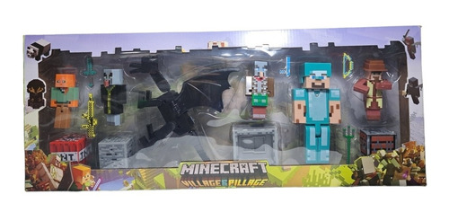 Set De 5 Personajes Minecraft Con Accesorios 12cm