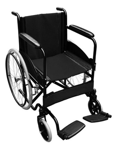 Silla De Ruedas Con Asiento Acojinado Y Recoje Piern Sp7000 Color Negro