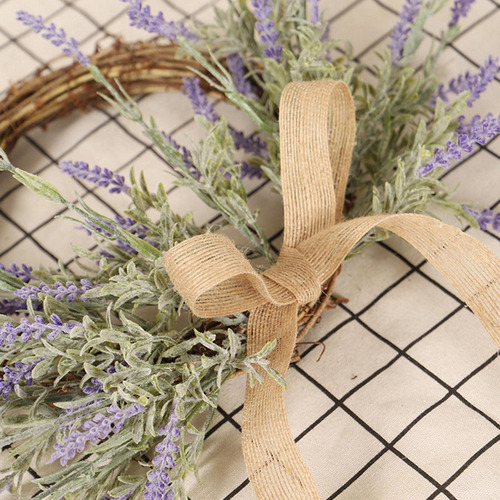Corona De Lavanda Artificial De 16 Pulgadas, Flores Moradas,