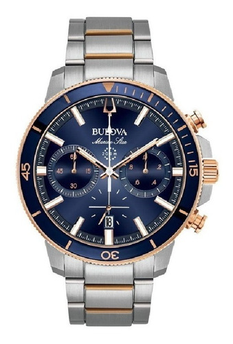 Imagen 9 de 9 de Reloj Bulova Hombre Marine Star 96b256 Cronografo Oficial