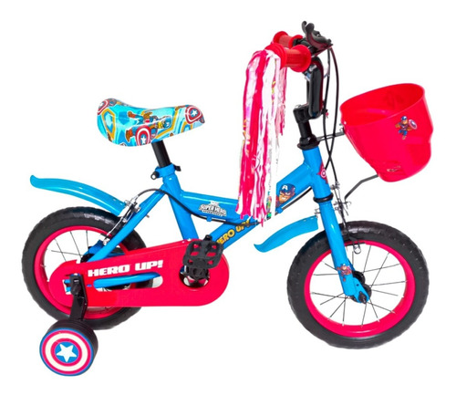 Bicicleta Para Niños Rodado 12 Disney Marvel Con Rueditas 