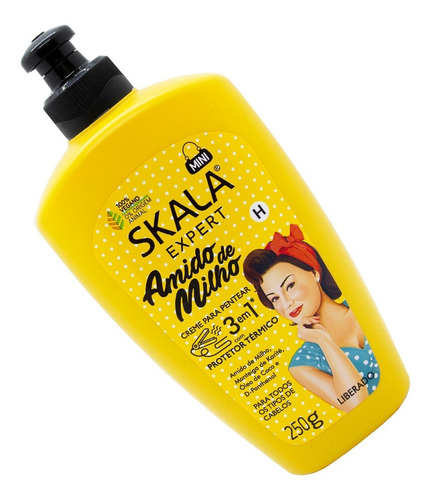 Imagen 3 de 5 de Skala Amido De Milho Crema Peinar Protector Termico Vegano