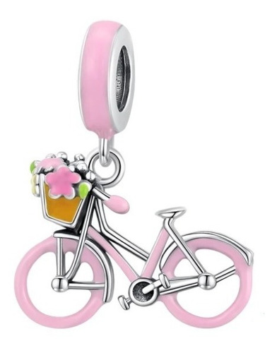 Charm Dije Bicicleta Mujer Fabricado En Plata 925