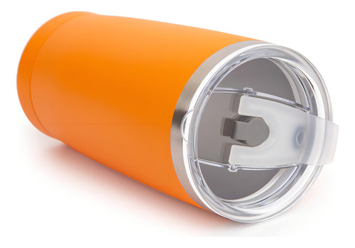 Copo Térmico Tampa De Acrílico Parede Dupla Inox Vacuo 600ml Cor Laranja Mr1098