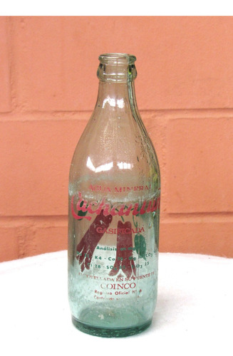 Botella Cachantun Agua Mineral 1971 Antigua Copihues