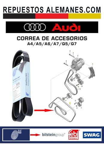 Correa De Accesorios Audi A4 A5 A6 A7 Q5 Q7 Motor 3.0 Tfsi