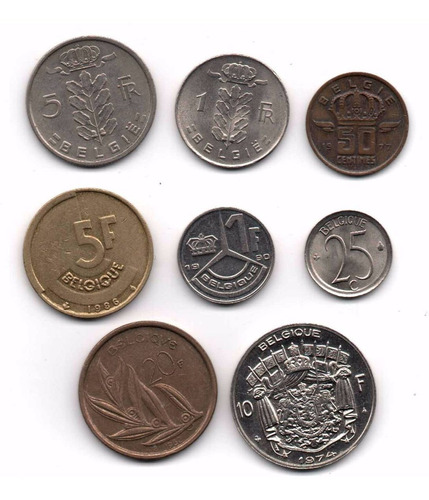 Belgica Lote 8 Monedas Diferentes Antiguas