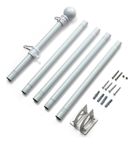 Mastil De Bandera Yohsugo Blanco, Acero Inoxidable, 1.52 M
