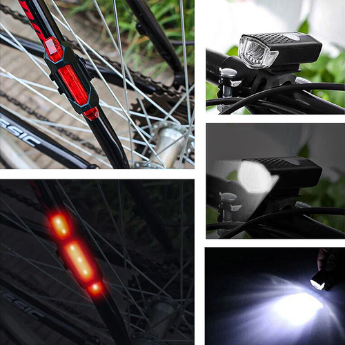 Accesorio De Linterna De Bicicleta Recargable Por Usb