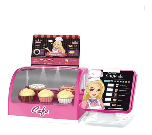 Imagen 4 de 10 de Juego De Cafetería Coffee Shop Con Accesorios Y Sonidos