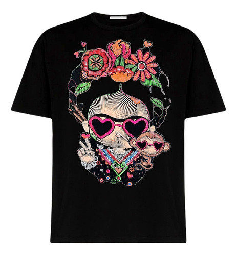 Playera Frida Kahlo Fluorescente Neon Mexicana