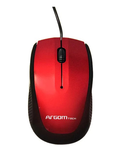 Mouse 3d Óptico Cable Usb Ms14 Argom Tech Rojo