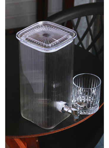 Suqueira Lyor Lines Quadrada De Vidro 2,8l