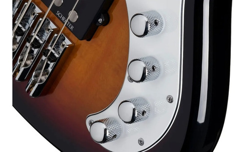 Bajo Eléctrico Schecter Stiletto Vintage 4 Activo Mics Schec Color Marrón Orientación De La Mano Diestro