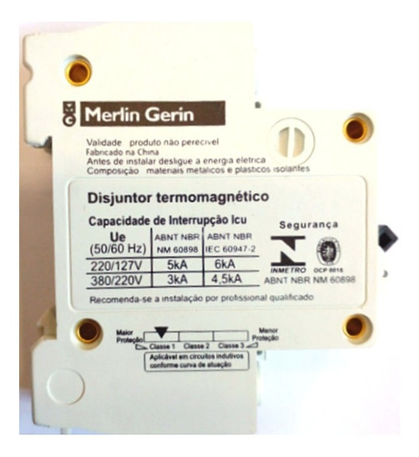 Imagem 2 de 2 de Disjuntor K32a Unipolar 25 Amperes Curva B Schneider