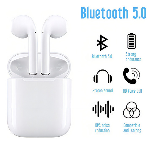 Fones De Ouvido Tws I12 Sem Fio Sport Branco
