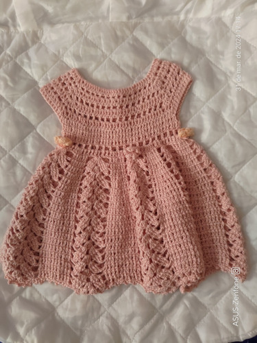 Lindo Vestido De Crochê Infantil, Todo Feito A Mão