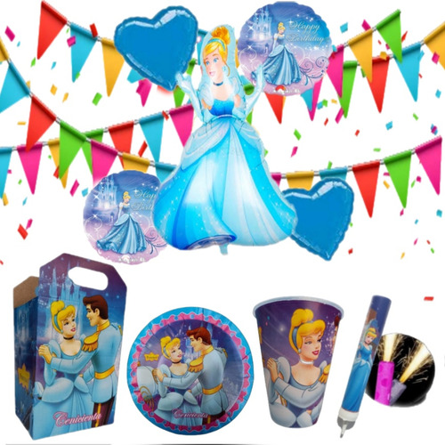 Cenicienta Paq Fiesta Articulo Set Para Decorar 30 Niños