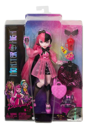 Monster High Muñeca Draculaura Y Mascota Moda Mattel Nueva