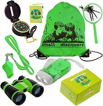 Kid Explorador Kit Binocular Compás De La Linterna De La Lup