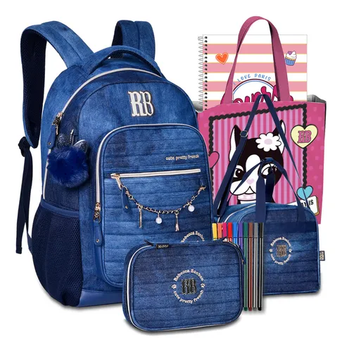Mochila feminina hotsell jeans mercado livre