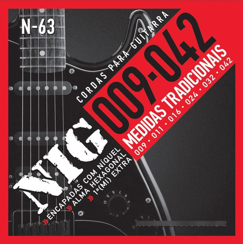 Cordas Para Guitarra Nig N63 Medidas Tradicionais 09 042 Níq