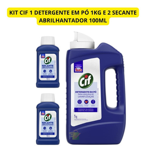 Kit Cif Secante E Detergente Em Pó Para Lava Louças Original