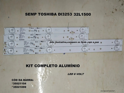 Dt Kit 4 Barras Reta Led Semp Dl3253 32l1500 Dl3253w