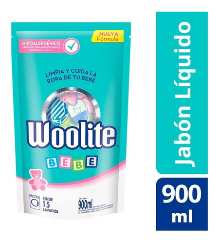Jabón Líquido Ropa Bebé Repuesto Woolite 900 Ml