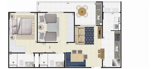 Imagem 4 de 9 de Apartamento, 2 Dorms Com 71.79 M² - Cento - Mongagua - Ref.: Ctm740 - Ctm740