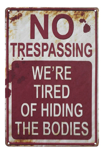 Letrero De Metal Retro Con Texto «no Trespassing» Para Bar,