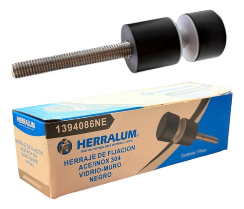 Herraje De Fijación Ace/inox 304 Vidrio-muro Negro Herralum
