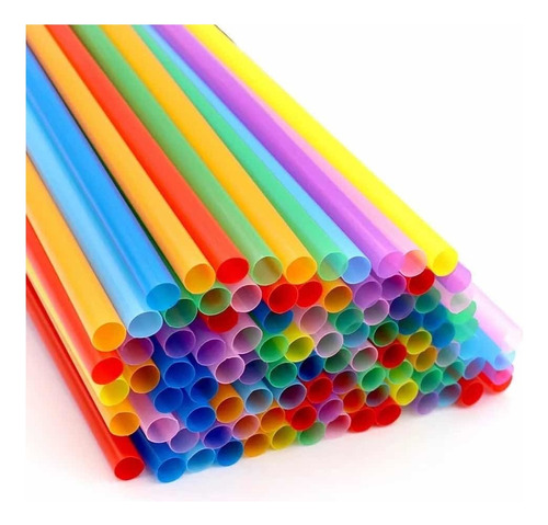 Pack De 100 Bombillas Plásticas Flexibles Colores Fuertes