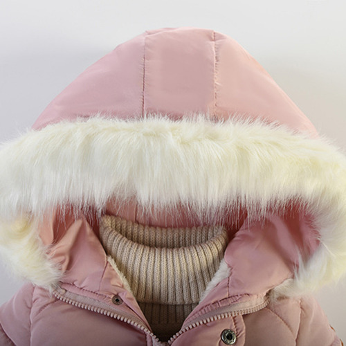 Jaqueta Infantil, Casaco Para Meninas, Engrossado, Com Capuz