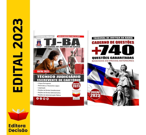 Concurso Tj Ba Técnico Judiciário - Escrevente De Cartório - Acompanha Caderno De Questões Apostila