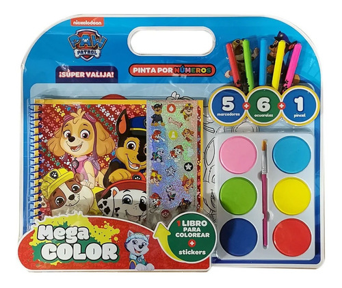 Paw Patrol  - Mega Color - Libro Para Pintar - Super Valija 