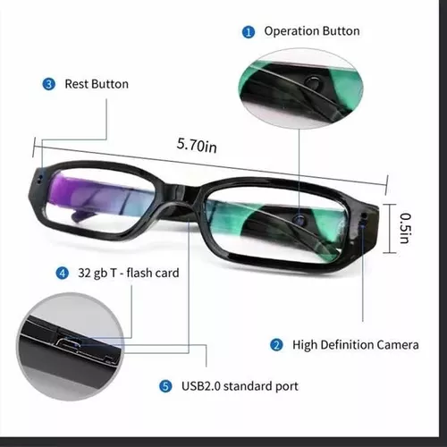 Gafas cámara espía vídeos y sonido Full HD 1080P