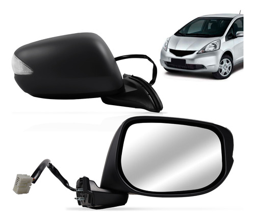 Par Retrovisor Fit 09 10 11 12 13 14 Elétrico Com Pisca