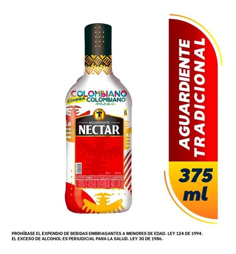 Aguardiente Néctar Rojo X 375ml - mL a $75
