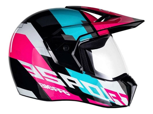 Capacete Bieffe 3 Sport Adventure Preto/rosa