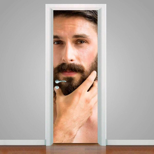 Adesivo Para Porta Homem Com Barba 8-93x210cm