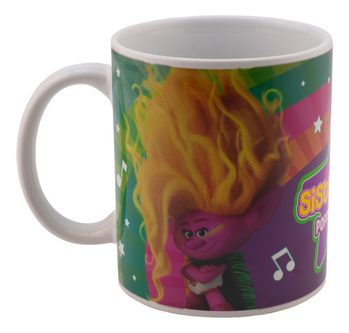 Taza De Cerámica Trolls 3 Que Cambia De Color 340 Ml Color Negro