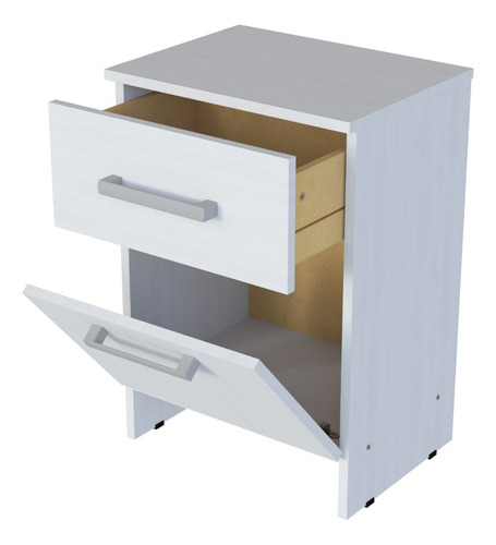 Mesa De Luz Orlandi Melamina Una Puerta Volcable Un Cajon