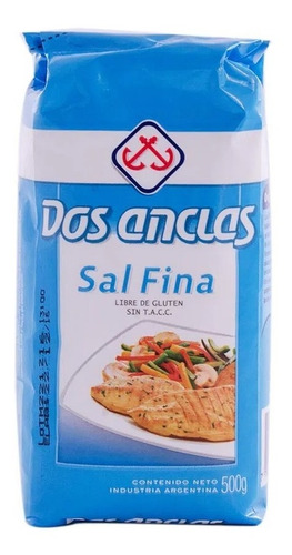 Sal Fina Dos Anclas 500g Paquete Libre Gluten Sin Taac