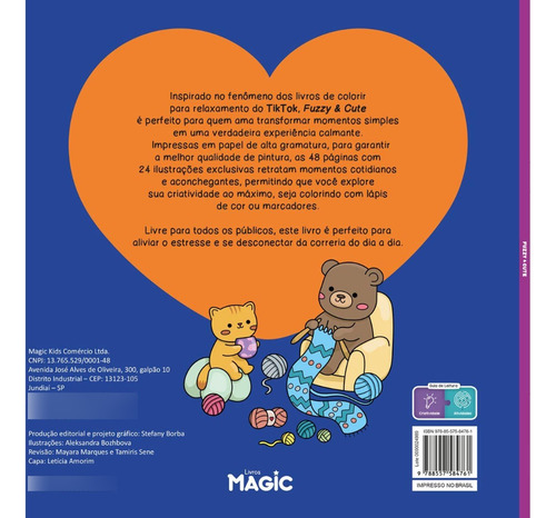 Livro De Colorir Comfy Fuzzy E Cute
